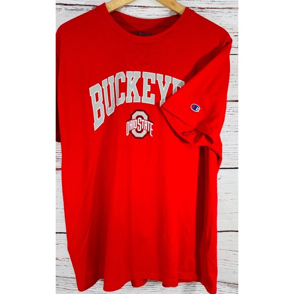 Ohio State Buckeyes Red Champion T-Shirt XL 100% Cotton Crewneck Unisex Casual S - Picture 8 of 8